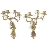 Pair Of French d'Ore Bronze Candle Sconces, ca. 1870