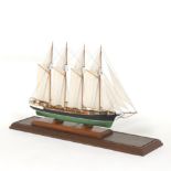 Fine Model of the Four Masted Yacht "Forester" in Custom Display Case