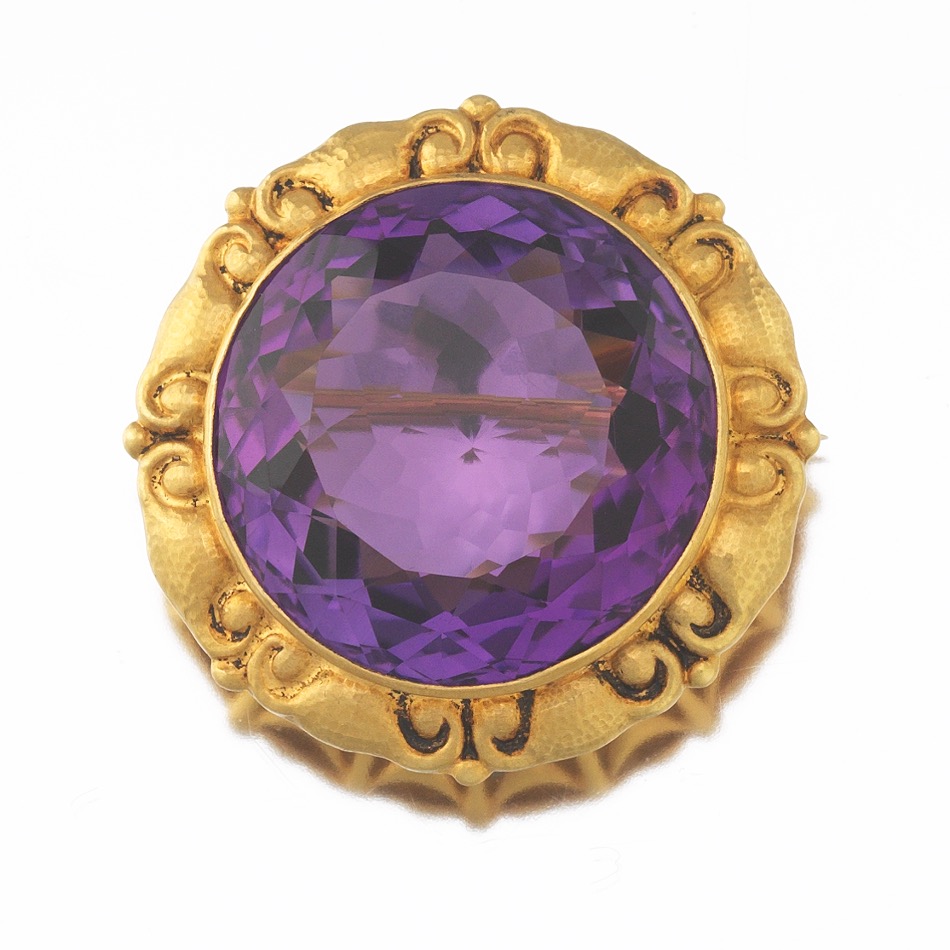 Arts and Crafts Gold and Amethyst Brooch, ca. 1910