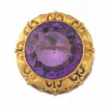 Arts and Crafts Gold and Amethyst Brooch, ca. 1910