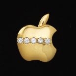 Gold and Diamond Apple Stick Pin