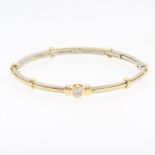 Ladies' Two-Tone Gold and Diamond Cable Bangle