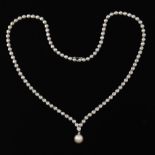 Ladies' Italian Gold, Diamond and Pearl "Add-a-Diamond" Necklace