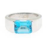 Ladies' Gold and Blue Topaz Ring