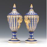 Paris Porcelain Pair of Lidded Vases, ca. 19th Century