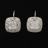 Ladies' Gold and Diamond Pair of Earrings