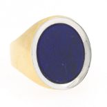 Gentlemen's Two-Tone Gold and Lapis Lazuli Ring