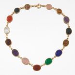 Ladies' Vintage Gold and Gemstone Scarab Necklace