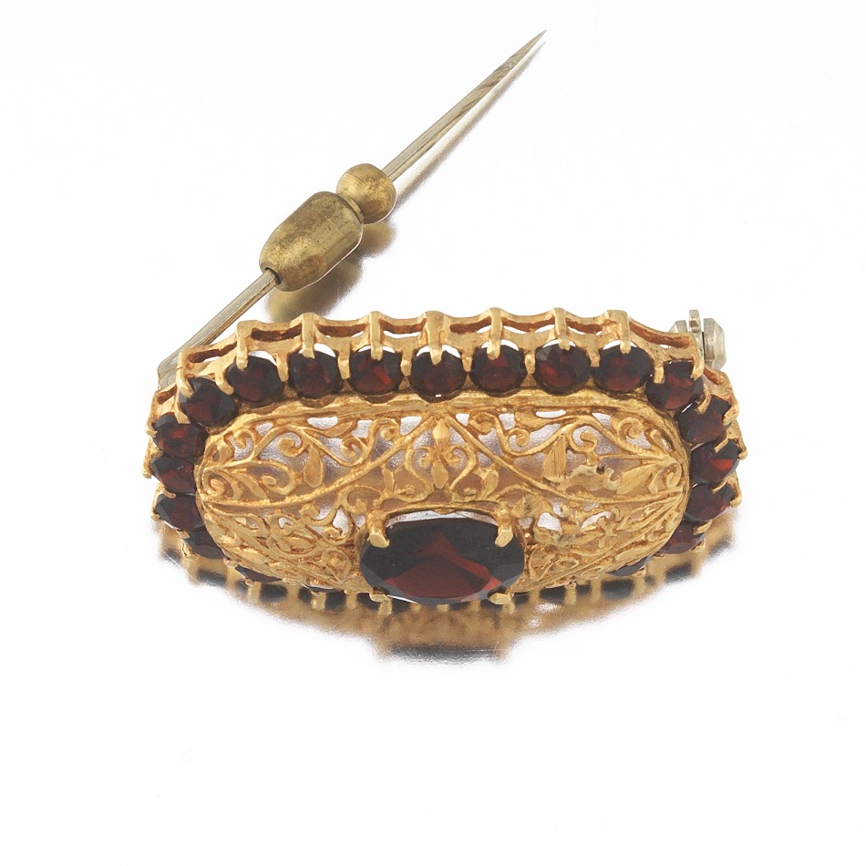 Ladies' Victorian Gold and Garnet Filigree Pin/Brooch - Image 5 of 7