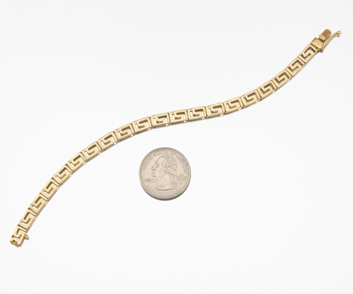 Ladies' Gold Key-Fret Design Bracelet - Image 2 of 5