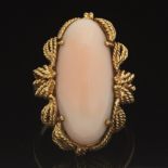 Ladies' Vintage Gold and Angel Skin Coral Ring