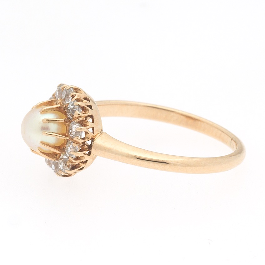 Ladies' Victorian Rose Gold, Pearl and Diamond Ring - Image 3 of 6