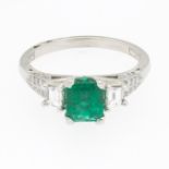 Ladies' Tacori Platinum, Emerald and Diamond Ring