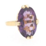 Ladies' Retro Gold and Amethyst Ring