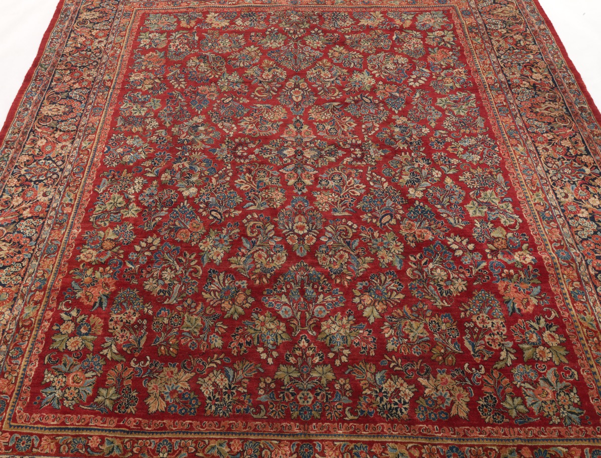 Antique Very Fine Hand Knotted Sarouk Carpet, ca. 1930's - Image 3 of 7