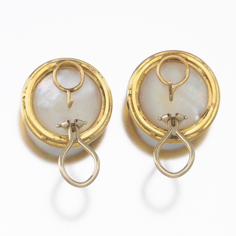 Ladies's Pair of Gold and Mabe Pearl Earrings - Image 7 of 7