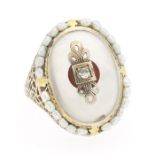 Vintage Crystal and Pearl Ring