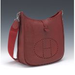 Hermes Evelyn III 33 Red Clemence Leather Bag, 2011