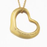 Tiffany & Co. Elsa Peretti Gold Heart Pendant on Chain