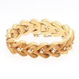 Ladies' Retro Gold and Diamond Braided Wide Bracelet