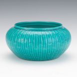 Chinese Porcelain Bamboo Style Robin Egg Glaze Bowl, Apocryphal Yongzheng Marks