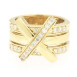 Jose Hess Gold and Diamond Wide Ring