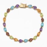 Ladies' Gold and Gemstones Tennis Bracelet