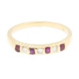 Ladies' Gold, Ruby and Diamond Band