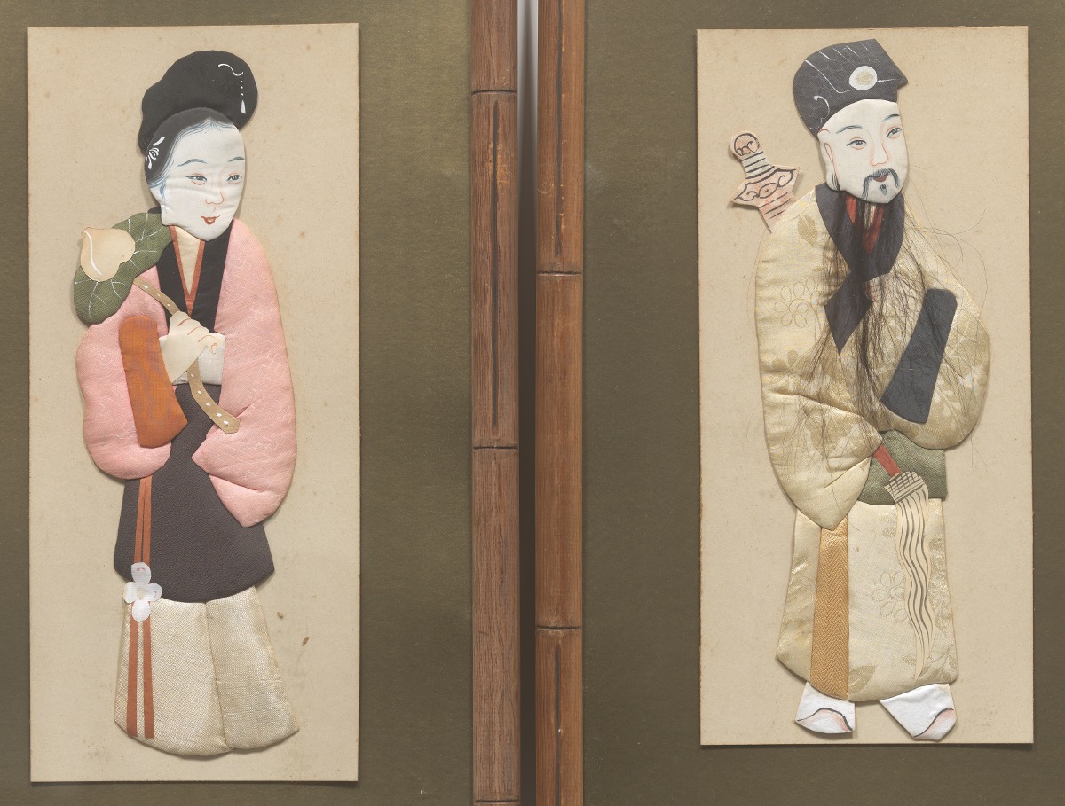 Chinese Three-Dimensional Silk Figures of Daoist Immortals