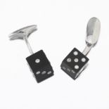 A Pair of Diamond Dice Cufflinks