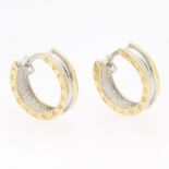 BVLGARI Two-Tone Gold "B.Zero" Pair of Hoop Earrings