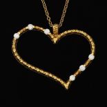 Roberto Coin Gold, Diamond and Ruby Heart Pendant on Chain