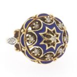 Ladies' Gold, Enamel and Diamond Ring