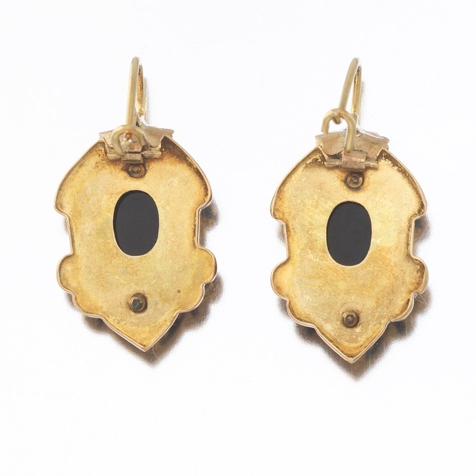 Victorian Gold and Carved Cameo Pendant Earrings - Image 5 of 5