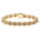 Ladies Vintage Gold and Ruby Floral Bracelet