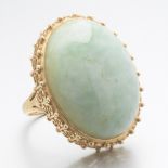 Ladies' Semi-Antique Spanish Colonial Style Gold and Jade Ring