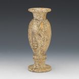 Prehistoric Fossil Slub Carved Vase