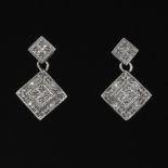 Ladies' Pair of Gold and Diamond Earrings