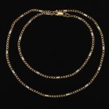 18k Gold Fancy Baby Curb Link and Bar Chain Necklace