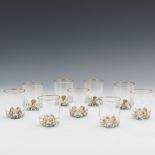 Gilt Crystal Shot Glasses, Set of Nine