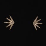 Ladies' Pair of Gold and Diamond Starburst Earrings