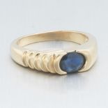 Gold and Blue Sapphire Ring