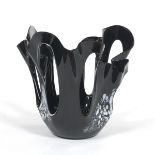 Art Glass "Magie Noire" Vase Centerpiece