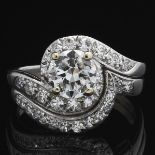 Ladies' Platinum Retro Ring