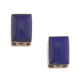 Pair of Lapis and Gold Earrings