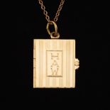 Art Deco Gold Book Charm/Pendant on Chain