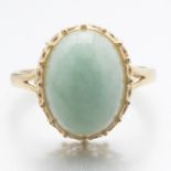 Ladies' Semi-Antique Spanish Colonial Style Gold and Jade Ring