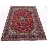 Very Fine Semi-Antique Hand Knotted Signed Kashan Rabani Carpet, ca. 1970's