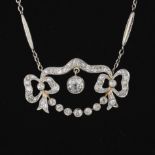 Ladies' Platinum and Diamond Georgian Style Necklace