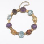 Ladies' Vintage Gold and Gemstone Bracelet